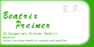 beatrix preiner business card